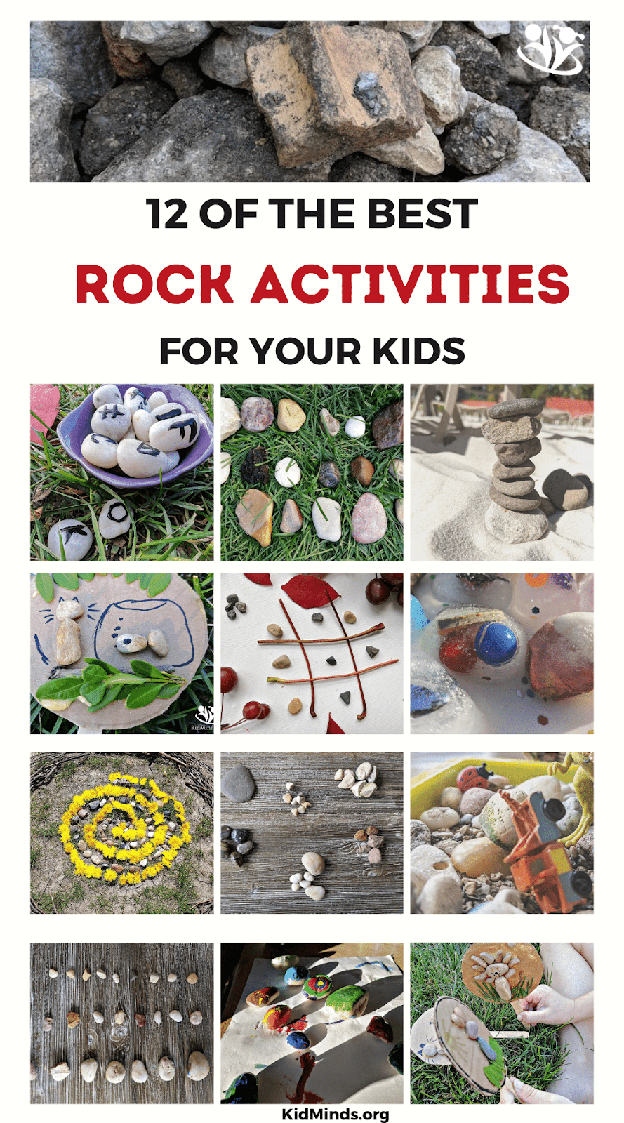 12 games and activities with rocks that will engage young minds and promote both fun and learning. #kidsactivities #rockactivities #handsonlearning #kidfun #elementaryeducation #earlylearning #funlearning 