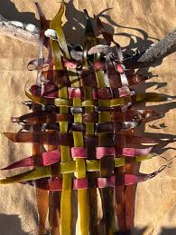 seaweed weaving from last summer that lives in front of the lamp by my bed