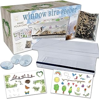 Hapinest Decorate Your Own Window Bird Feeder Craft Kit - Gifts for Kids Girls and Boys Ages 6 7 8 9 10 Years Old and Up