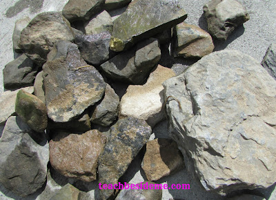collecting and washing rocks for art