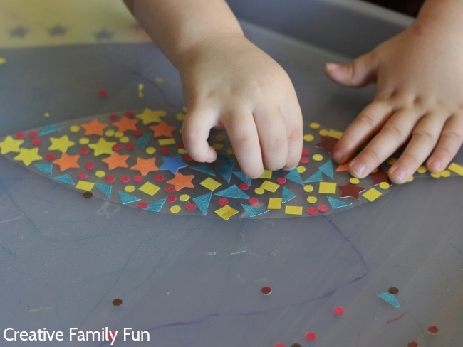 Make pretty autumn leaves and learn shapes with this fun fine motor craft for toddlers and preschoolers, a simple Leaf Shape Collage.