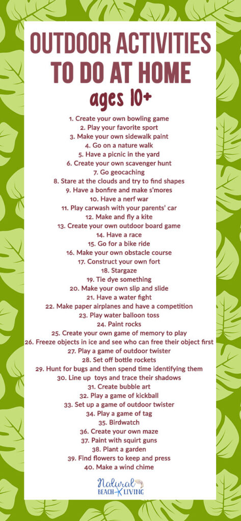 200 Fun Things To Do Outside, The Best Outdoor Activities for Kids, Teens and Adults, Try Making a homemade birdfeeder, DIY Obstacle Course, Gardening, scavenger hunt, picnic, backyard activities, and more 
