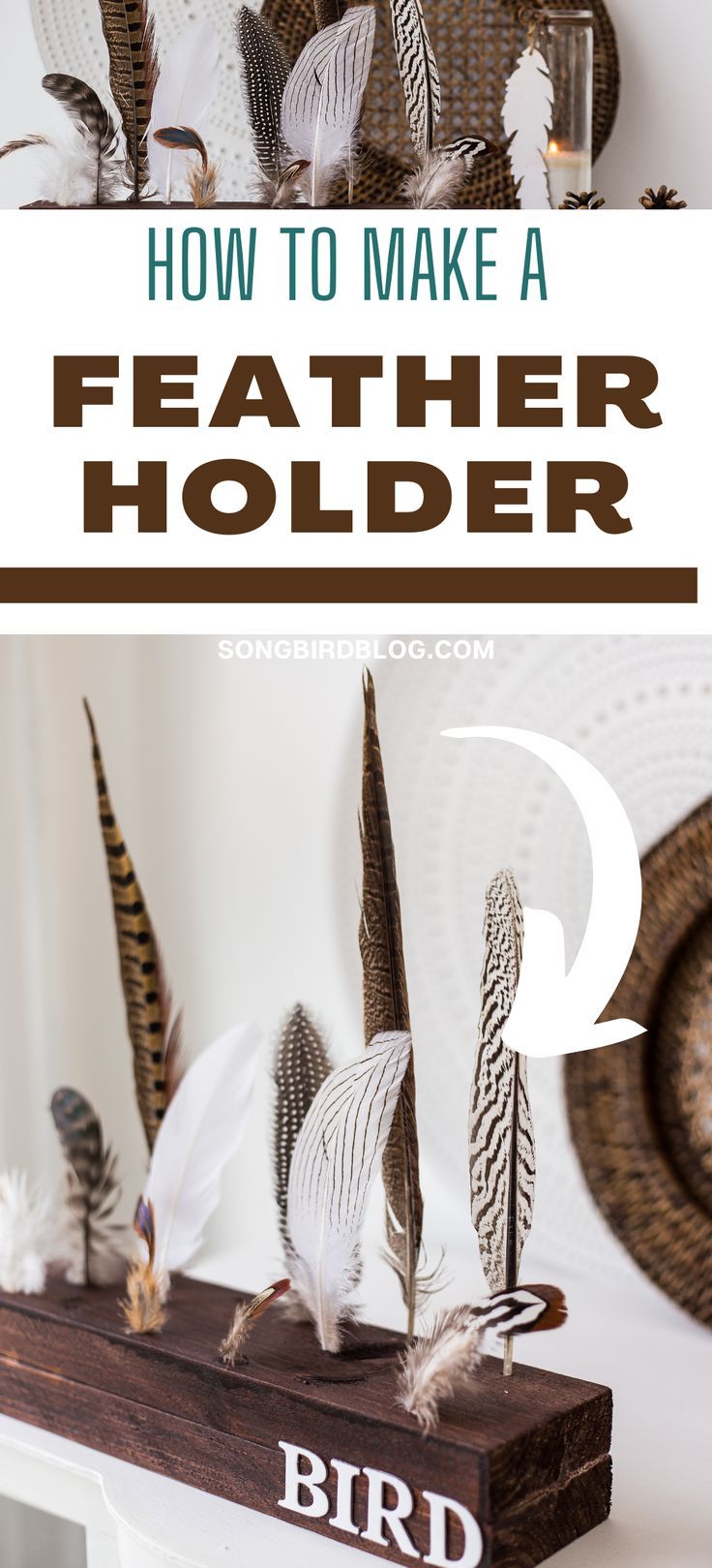 This may contain: how to make a feather holder