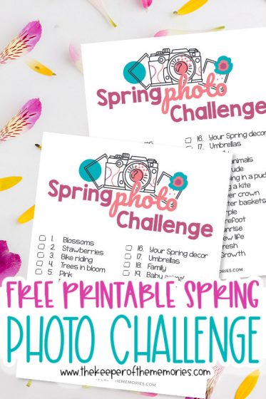 Spring Scrapbooking Ideas images with text: Free Printable Spring Photo Challenge
