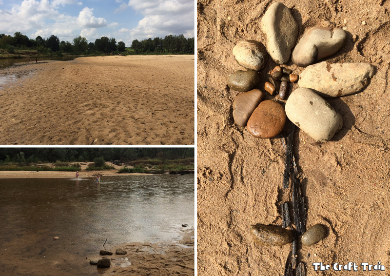 creating earth art in an outdoor environment