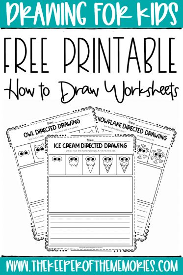 Drawing for Kids printables with text: Drawing for Kids Free Printable How to Draw Worksheets