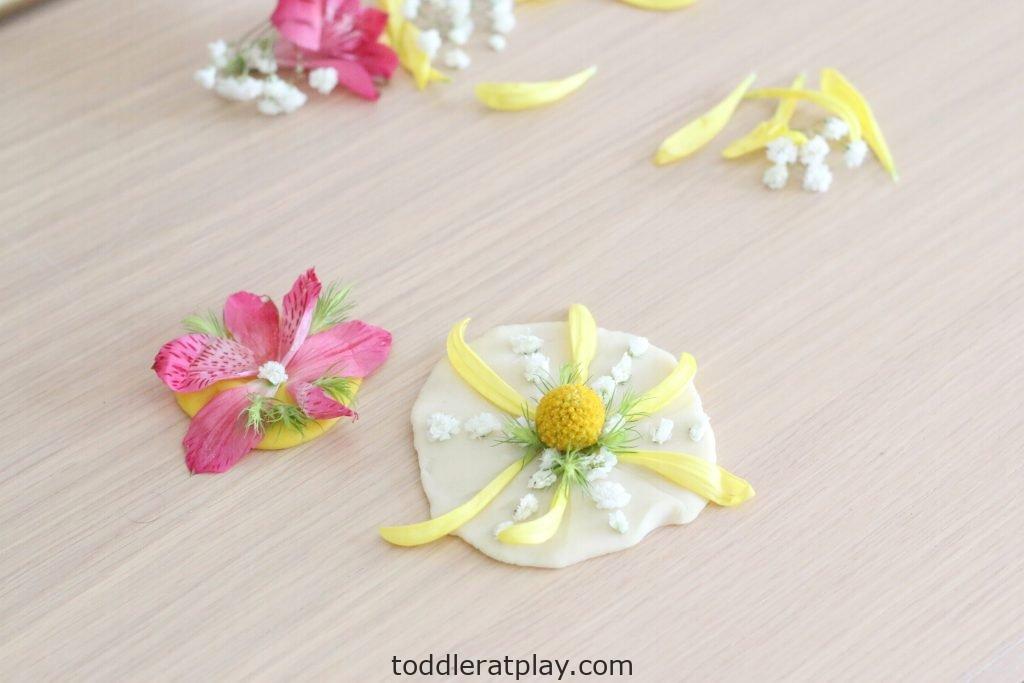 floral play-dough medallions- toddler at play (16)