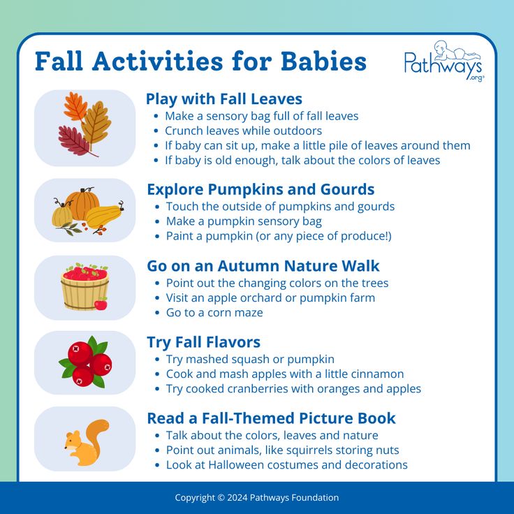 This may contain: the fall activities for babies poster