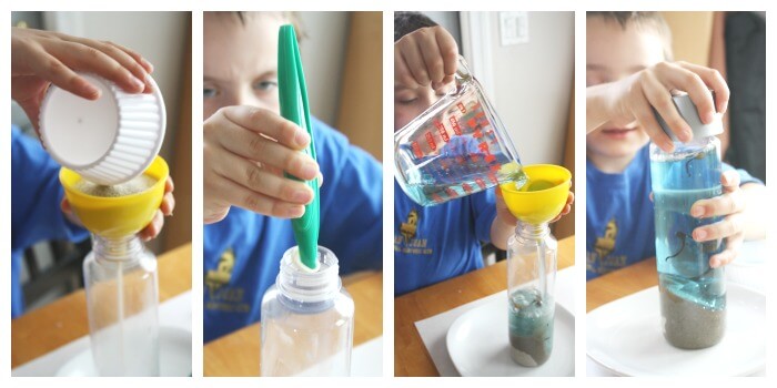 Making A Beach Discovery Bottle Fine Motor Skills Activity