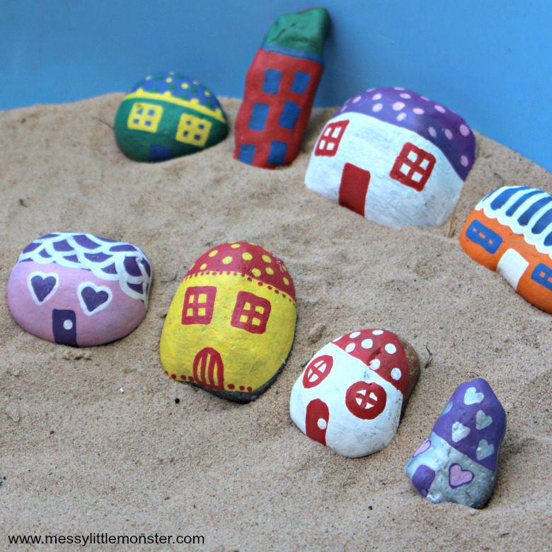 painted rock fairy houses