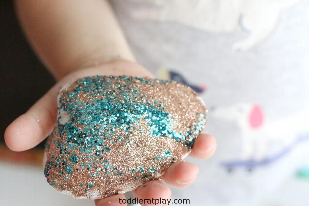 glittery seashells- toddler at play (3)