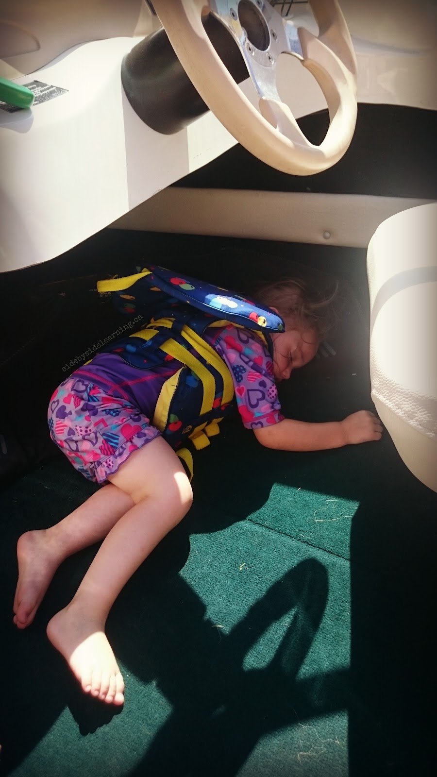 Sleeping Toddler on boat