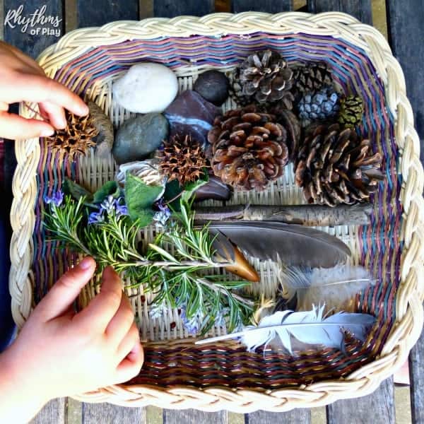 how to make a nature sensory bin