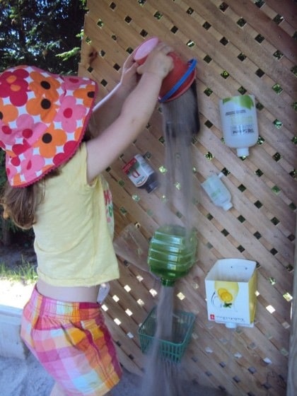 toddler sand wall in sandbox