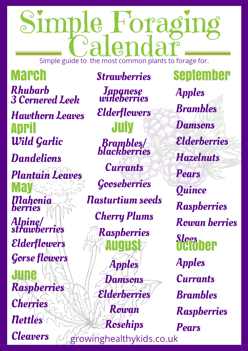 Forage calendar