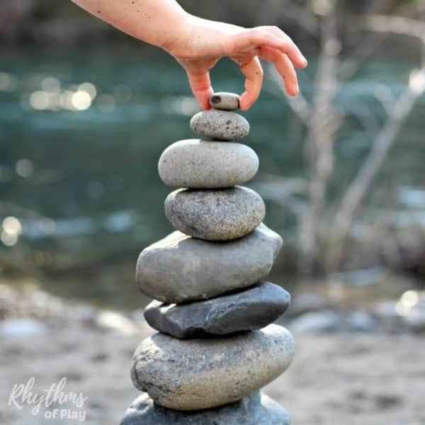 Rock balancing stone stacking outdoor art