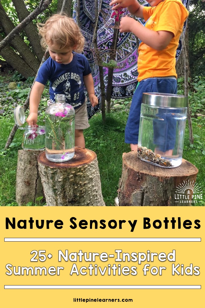 Pretty nature sensory bottles! #outdooractivities #naturecrafts #natureactivities