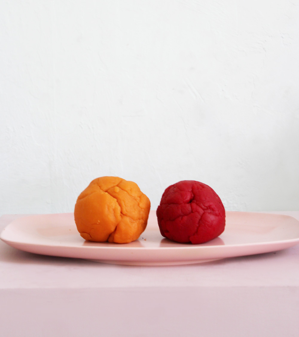 cherry + apricot playdough