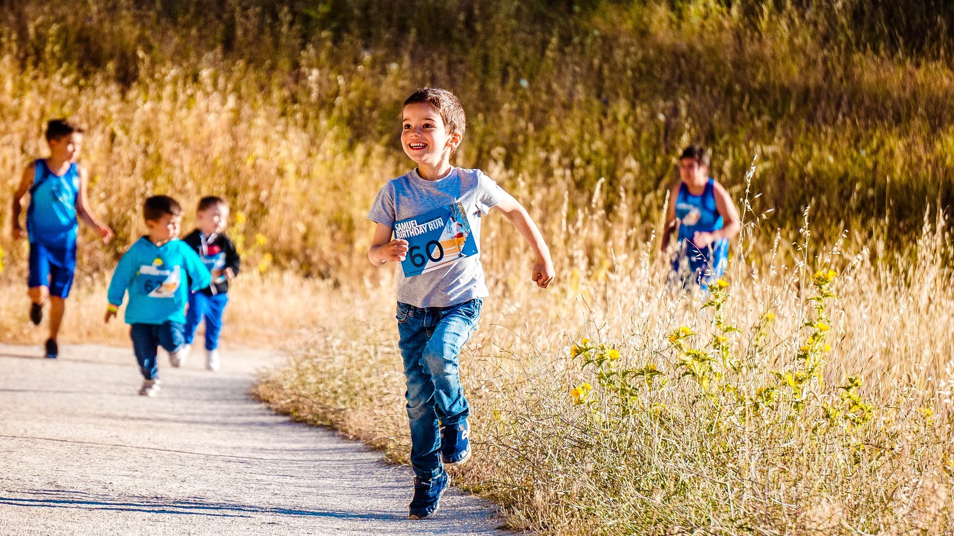 boy running on pathway