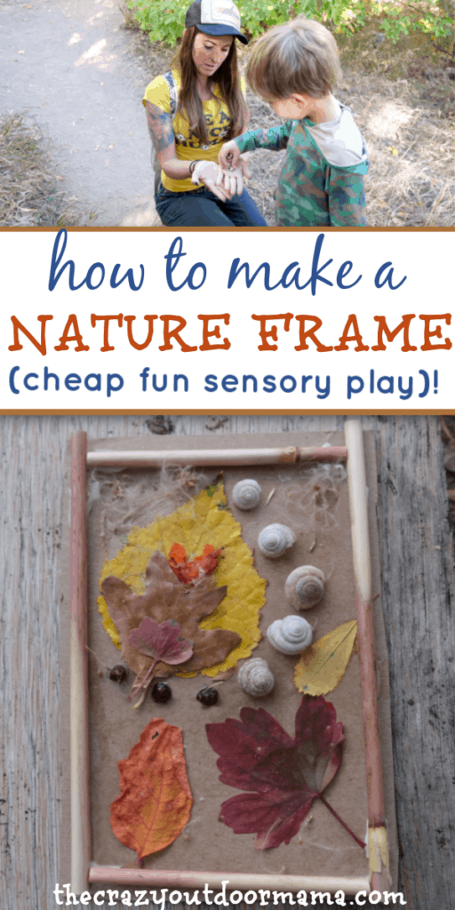 nature craft for kids with leaves, snail shells, berries, flowers