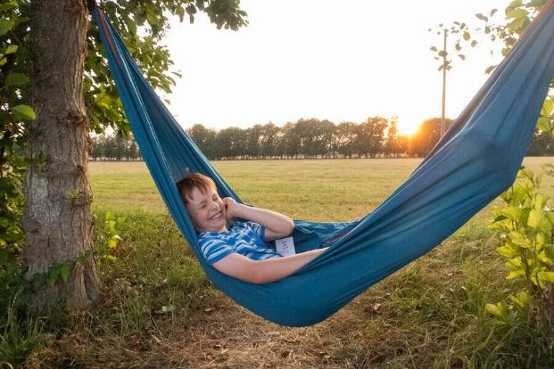 Boy in hammock