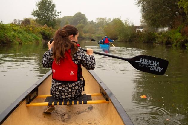 Girl in canoe